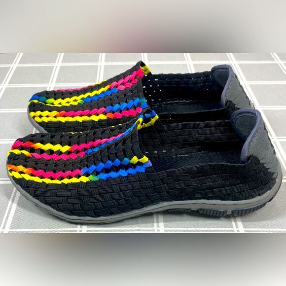 Womens Rock Spring Elasticated Shoes Colorful Elastic Stretch Easy on Sz 39 US 8 - Picture 2 of 8